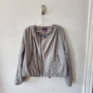 Vigoss Light Gray Zip Up Bomber Jacket Size M